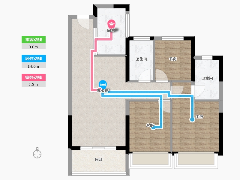 江苏省-南京市-新生圩宝龙广场-71.76-户型库-动静线