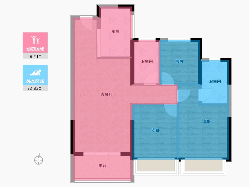 江苏省-南京市-新生圩宝龙广场-71.76-户型库-动静分区