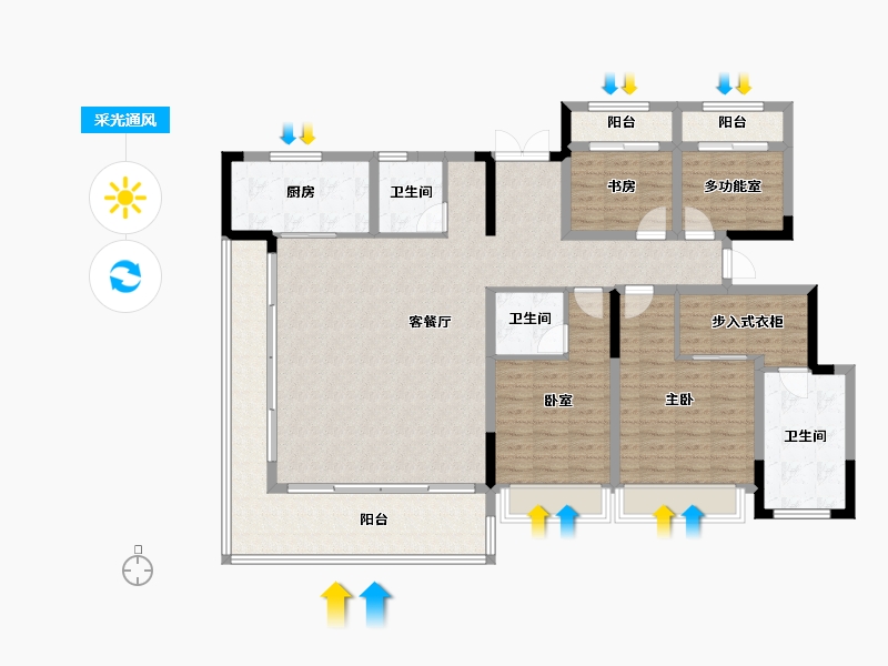 江西省-南昌市-绿都·广州路壹号-151.38-户型库-采光通风