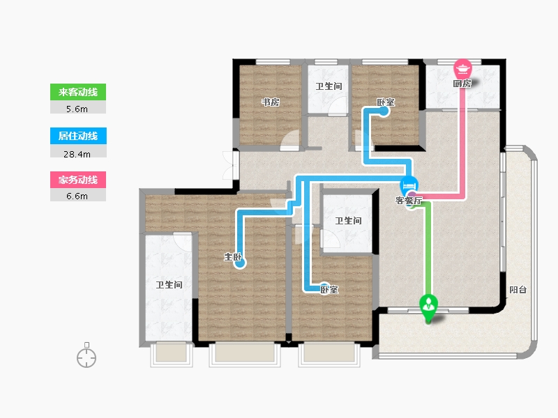 陕西省-咸阳市-明丰·雲庐-152.62-户型库-动静线