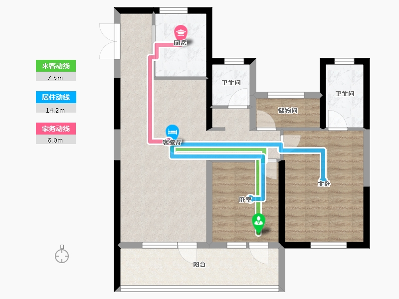 宁夏回族自治区-银川市-中国铁建润发兰庭云宸-84.00-户型库-动静线