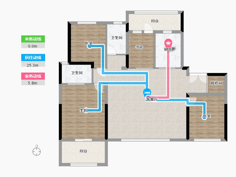 陕西省-西安市-龙翔·奥城云玺-127.15-户型库-动静线