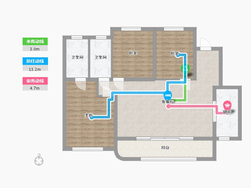 四川省-成都市-东安湖畔花园-92.56-户型库-动静线