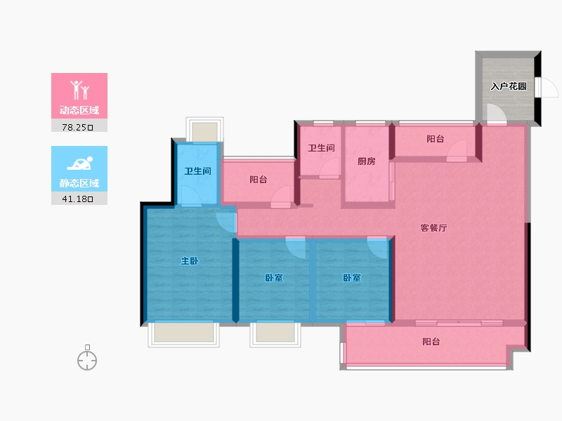 湖南省-长沙市-中国铁建・瀚澜湾-111.39-户型库-动静分区