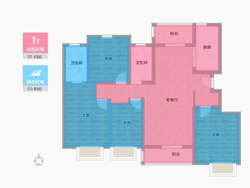 四川省-成都市-保利西汇智慧云城-93.58-户型库-动静分区