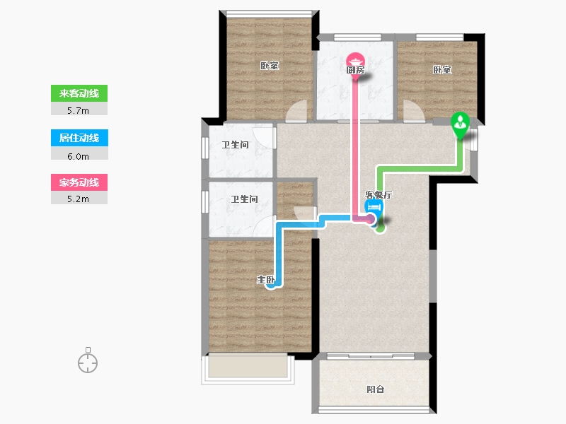 湖北省-荆州市-保利公园壹号-92.00-户型库-动静线