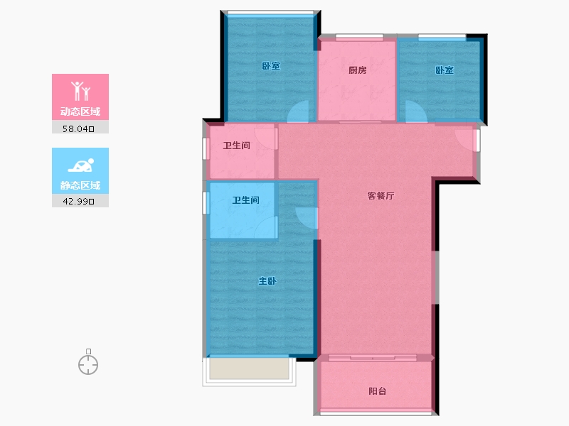 湖北省-荆州市-保利公园壹号-92.00-户型库-动静分区