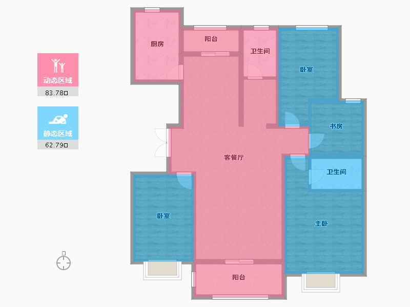 河南省-濮阳市-中房越秀城二期-130.23-户型库-动静分区