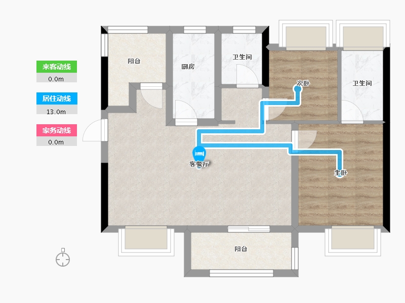 广东省-佛山市-顺控金地•熙悦湾-65.51-户型库-动静线