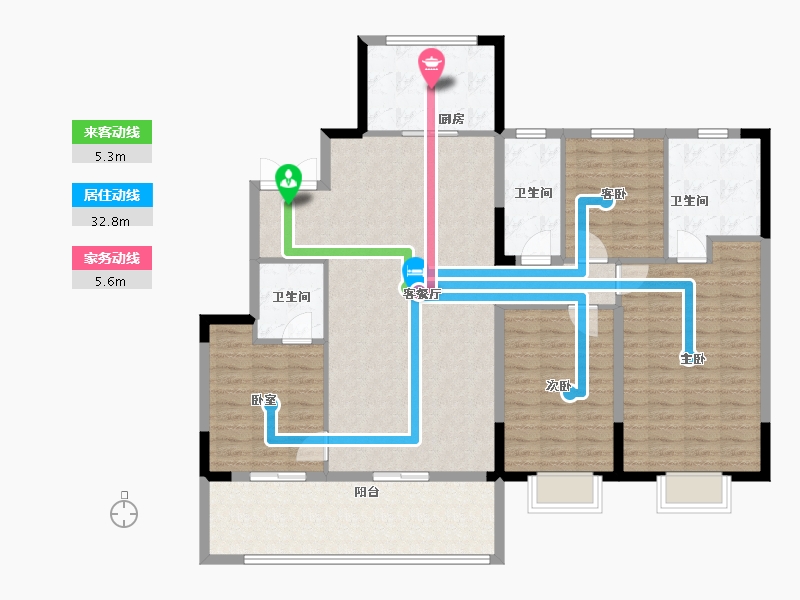 浙江省-杭州市-伟星咏滨名邸-137.60-户型库-动静线