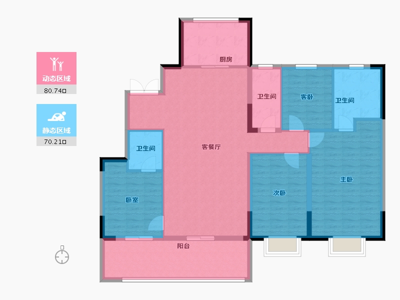 浙江省-杭州市-伟星咏滨名邸-137.60-户型库-动静分区