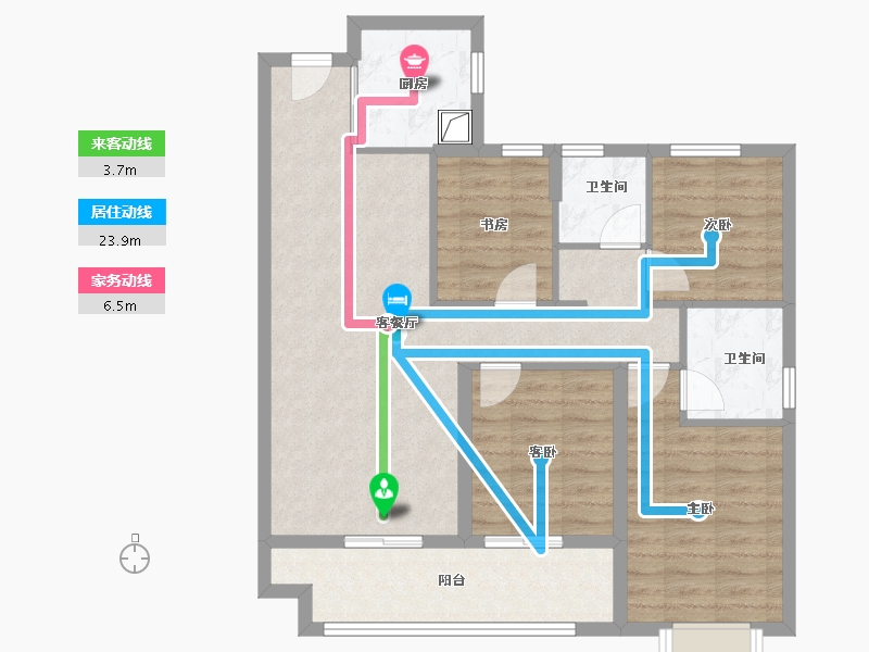 福建省-漳州市-建发朗云-88.80-户型库-动静线