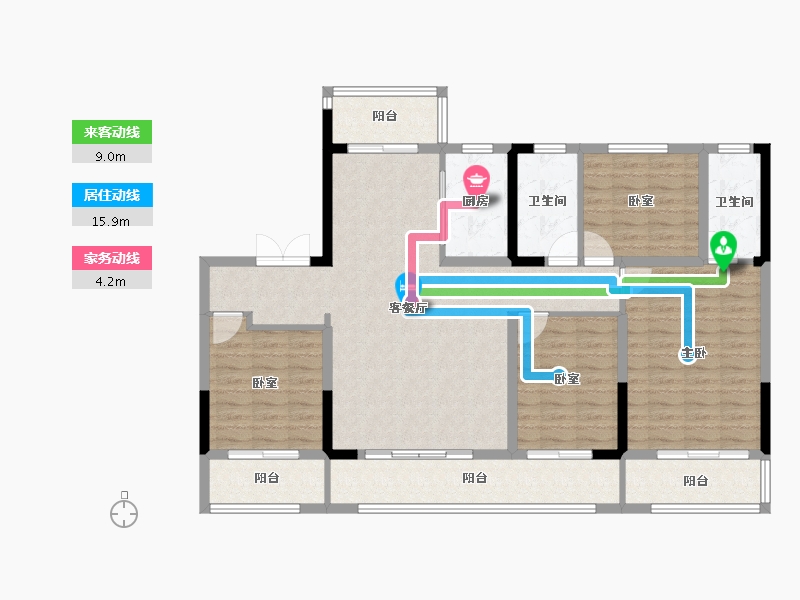 河南省-周口市-建业·滨河新筑-121.77-户型库-动静线