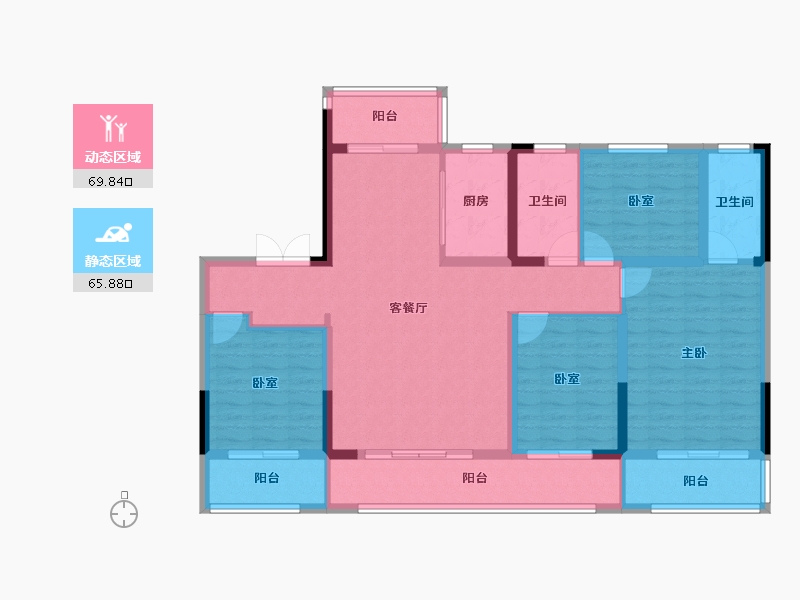 河南省-周口市-建业·滨河新筑-121.77-户型库-动静分区