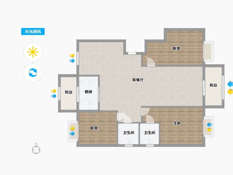 湖北省-黄冈市-书苑名居-128.24-户型库-采光通风