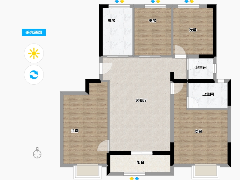 江苏省-苏州市-建发·青云上-101.18-户型库-采光通风