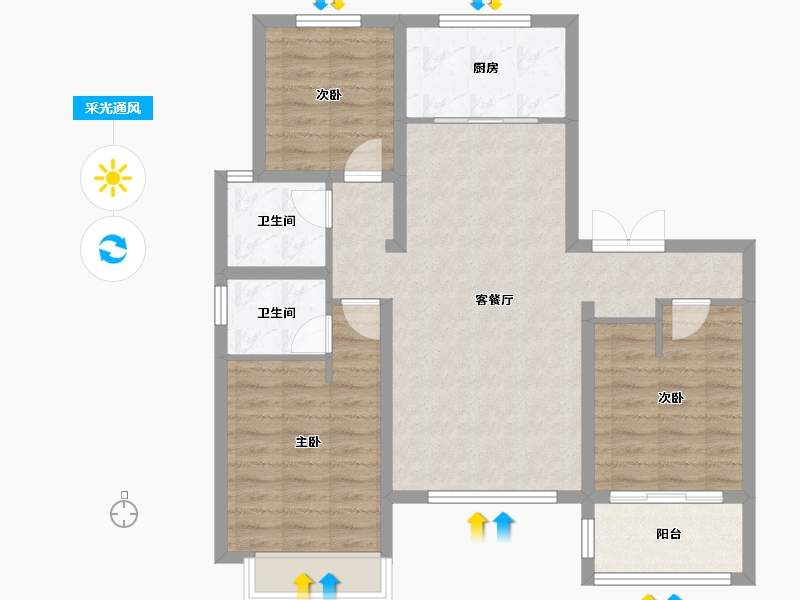 河北省-邢台市-为福万和中心-87.72-户型库-采光通风