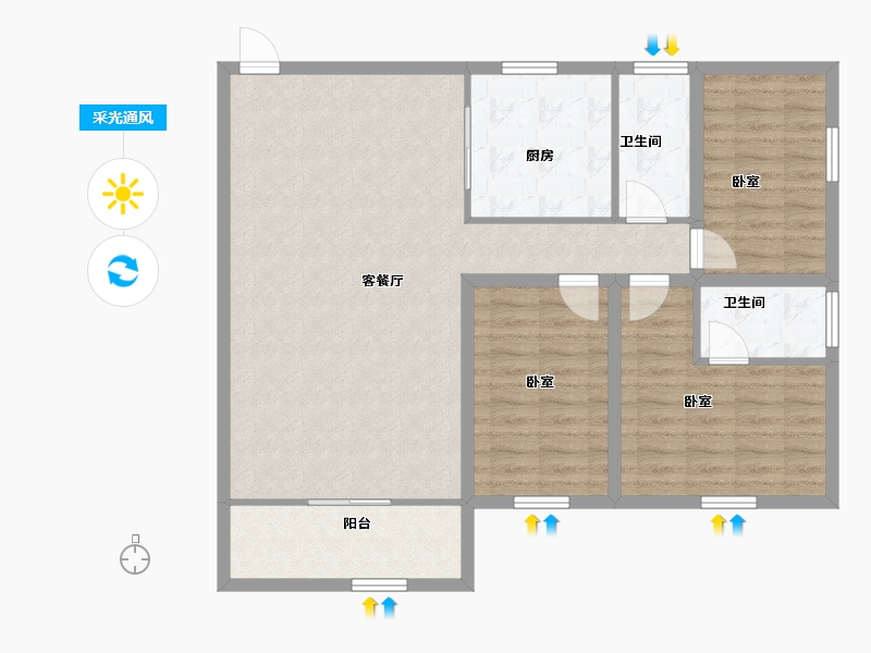 广东省-深圳市-金城华庭-99.92-户型库-采光通风