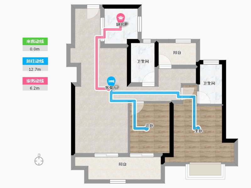 广东省-佛山市-顺控金地•熙悦湾-76.86-户型库-动静线