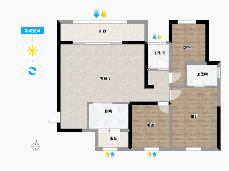 四川省-成都市-香投置地锦堂-92.04-户型库-采光通风