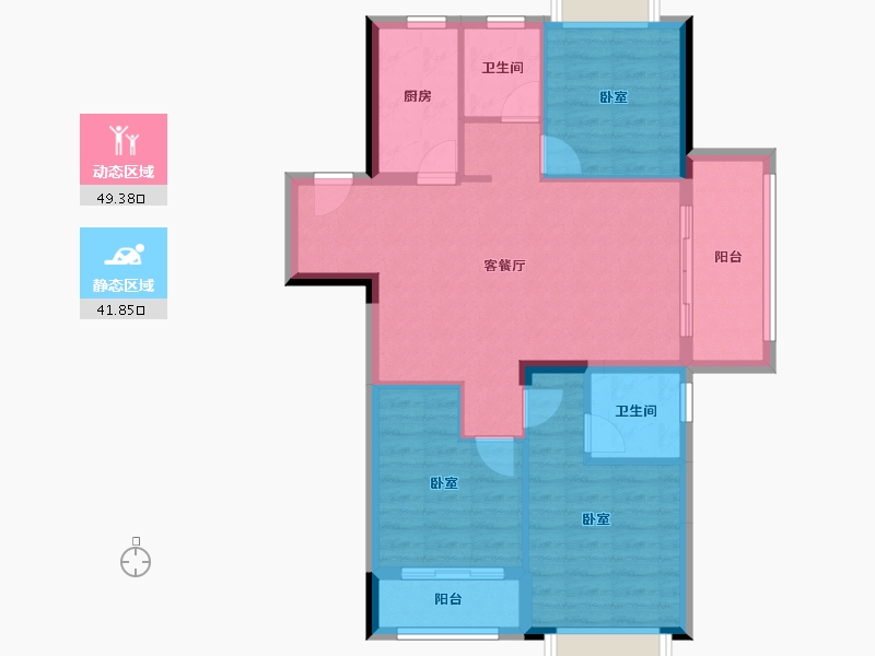 江西省-南昌市-绿都观澜府云镜-82.02-户型库-动静分区