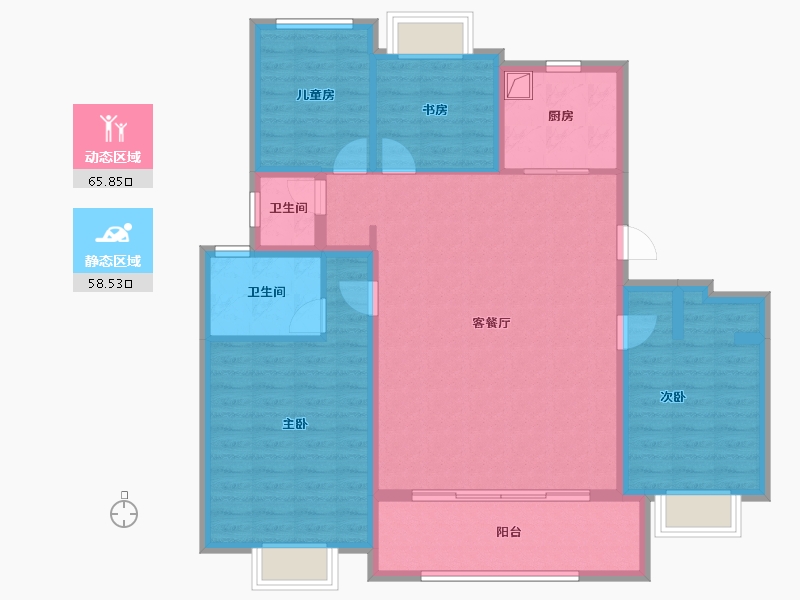 江苏省-苏州市-保利天汇-112.00-户型库-动静分区