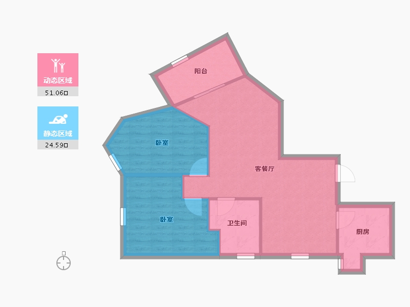 广东省-深圳市-中山花园大厦-68.52-户型库-动静分区