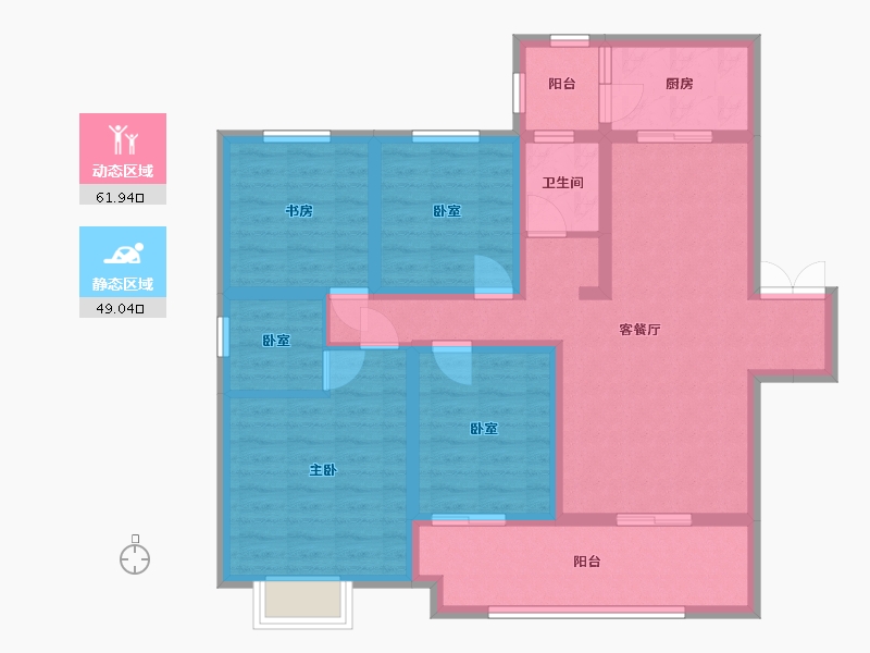 云南省-昆明市-缙颐玖悦台-126.72-户型库-动静分区