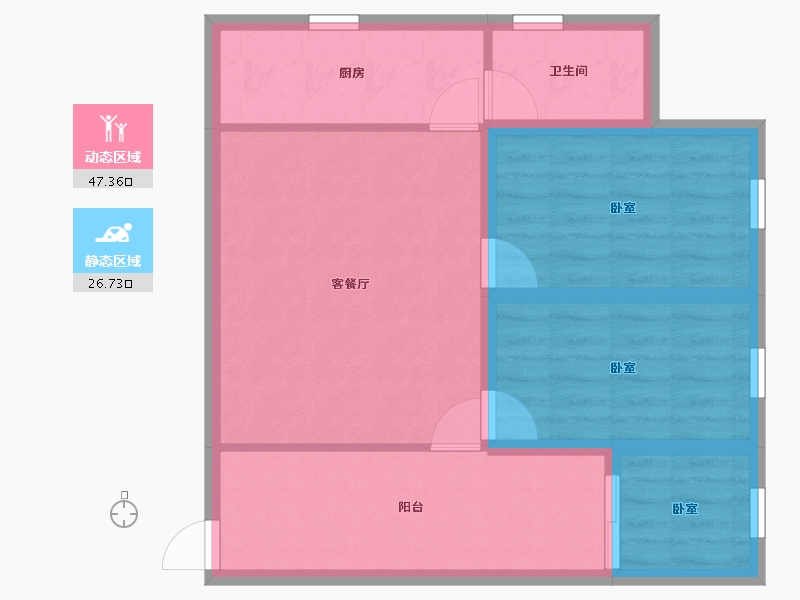 广东省-深圳市-松泉公寓-65.78-户型库-动静分区