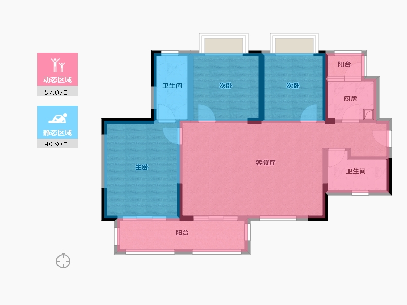 四川省-成都市-康德馨苑C区-92.26-户型库-动静分区