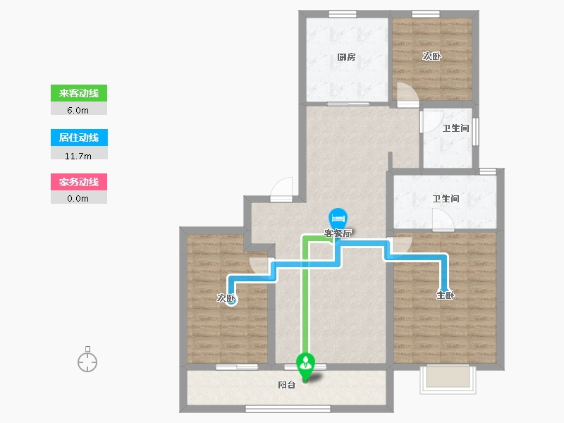 河南省-郑州市-北龙湖瑞府-103.36-户型库-动静线