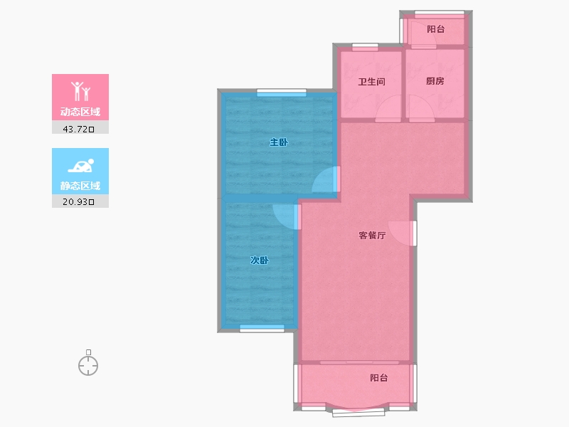 广东省-深圳市-鹏兴花园(一期)-57.42-户型库-动静分区