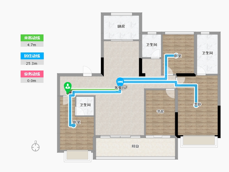 陕西省-咸阳市-明丰·雲庐-128.25-户型库-动静线