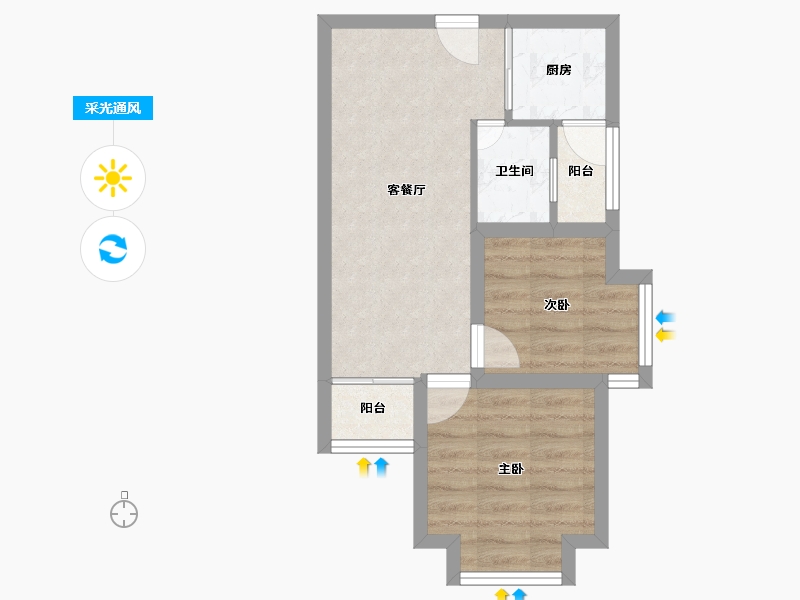 广东省-深圳市-金城华庭-42.70-户型库-采光通风