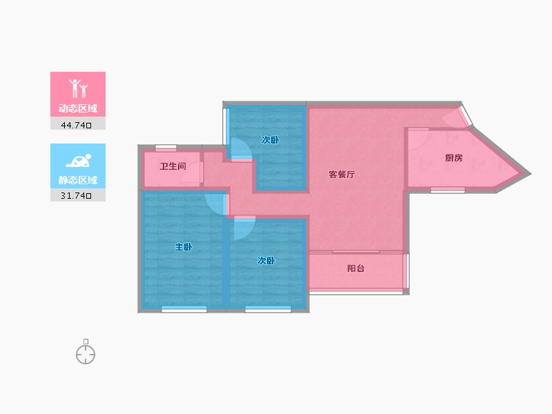 广东省-深圳市-畔山花园-67.00-户型库-动静分区