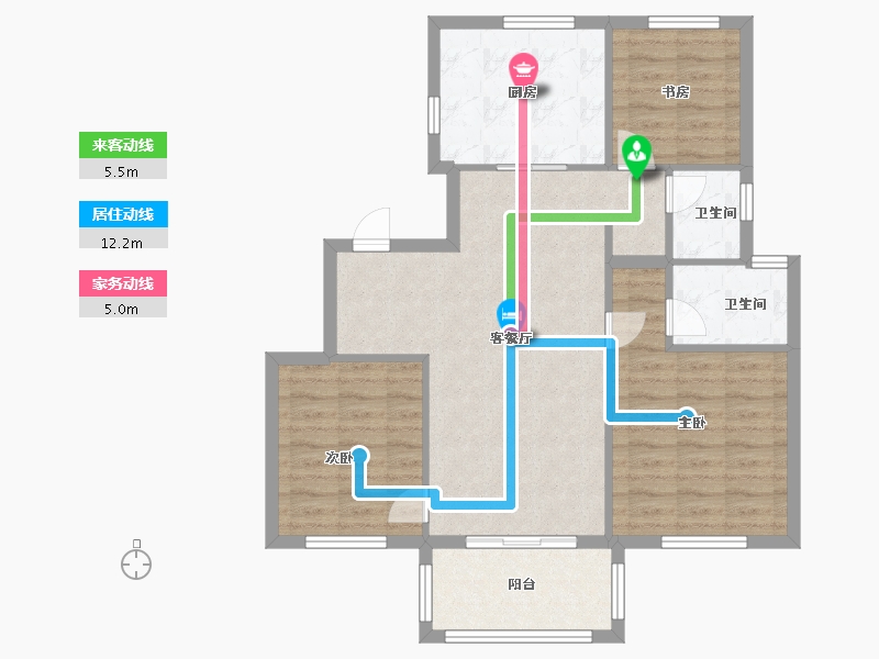 浙江省-宁波市-星澜府-84.00-户型库-动静线