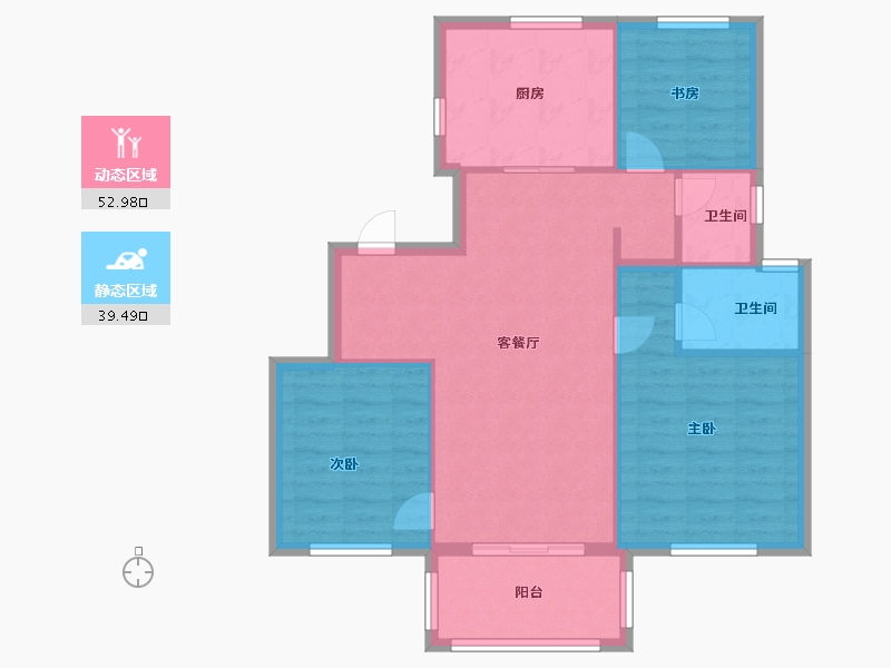 浙江省-宁波市-星澜府-84.00-户型库-动静分区