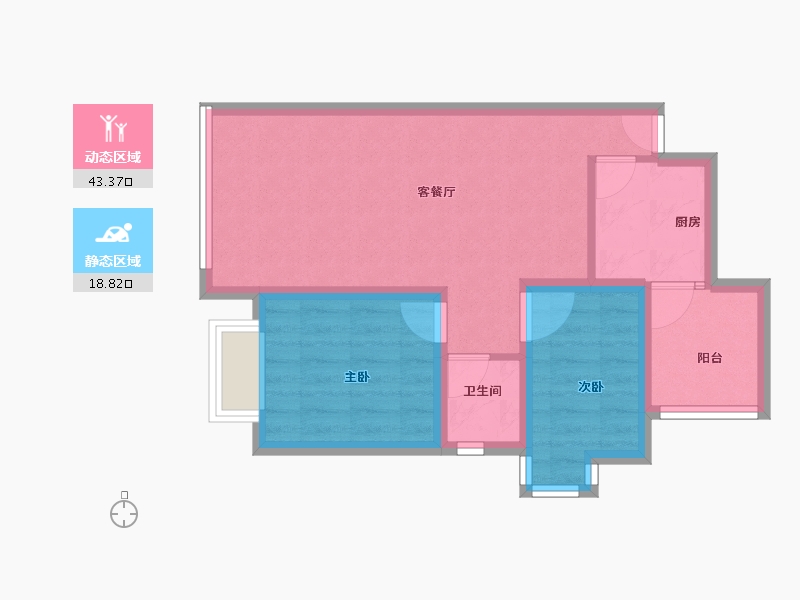 广东省-深圳市-君逸华府（百仕达三期）-54.79-户型库-动静分区