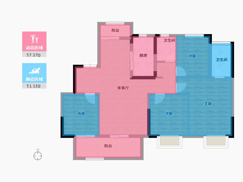 四川省-成都市-万达河滨印象-97.14-户型库-动静分区