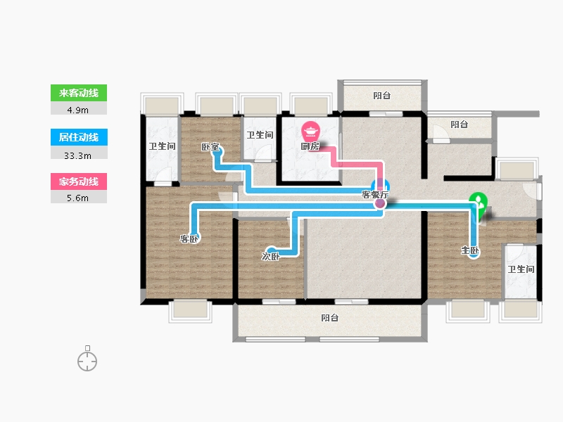 广东省-清远市-碧桂园云璟-152.24-户型库-动静线