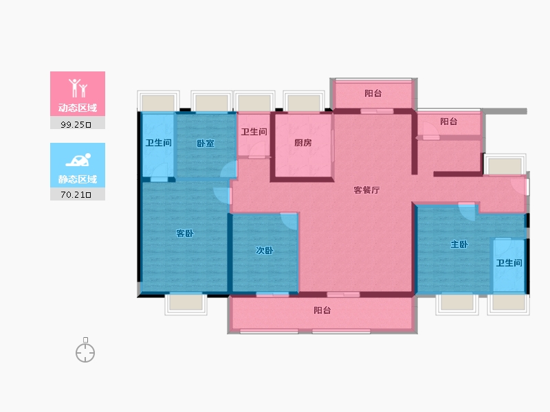 广东省-清远市-碧桂园云璟-152.24-户型库-动静分区