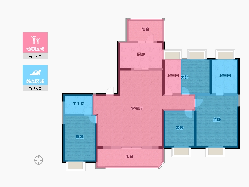 江苏省-南京市-中宁府-158.41-户型库-动静分区