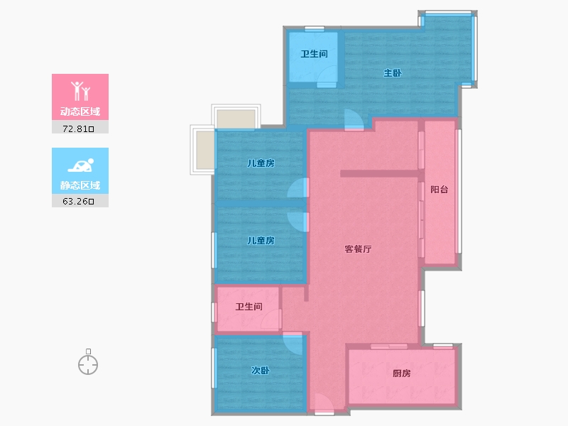 贵州省-遵义市-保利未来城市一街区-120.00-户型库-动静分区