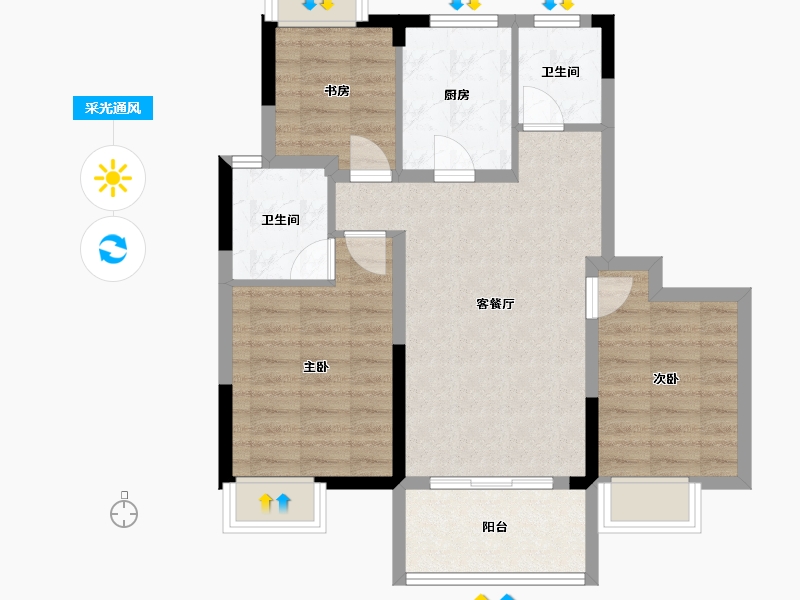 上海-上海市-中交·松香源著-70.87-户型库-采光通风