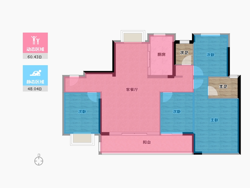 福建省-漳州市-建发西湖望月-105.30-户型库-动静分区