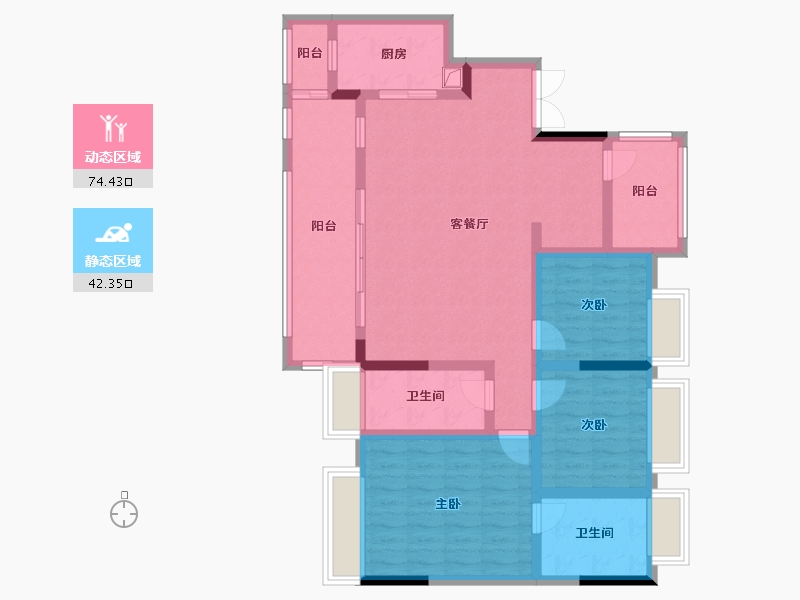 重庆-重庆市-万古里-96.00-户型库-动静分区