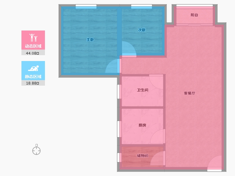 广东省-深圳市-鹏兴花园(五期)-56.11-户型库-动静分区