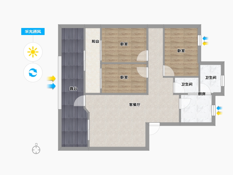 广东省-深圳市-景贝南住宅区-82.35-户型库-采光通风