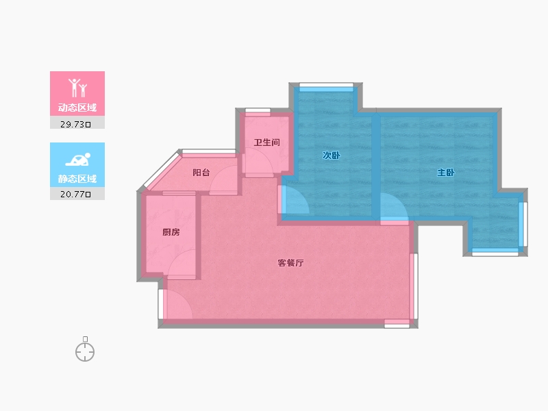 广东省-深圳市-君逸华府（百仕达三期）-43.97-户型库-动静分区