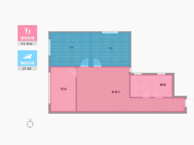 广东省-深圳市-景贝南住宅区-71.37-户型库-动静分区